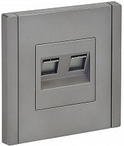 IEK FORTE&PIANO Сталь Розетка комп. 2-ая RJ45 кат.6 FP534