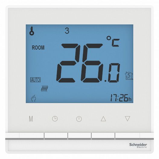 Systeme Electric AtlasDesign Бел Термостат электрон.теплого пола с датч.,от+5до+35°C,16A,в сб.