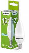 Лампа светодиодная C35 12Вт свеча 6500К E14 230В GENERICA LL-C35-12-230-65-E14-G