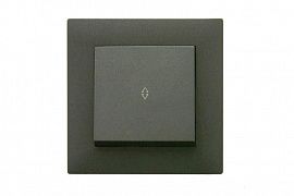 Выключатель проходной 1-клав. Karea RIZZ STAR дым. металлик Makel 88050005