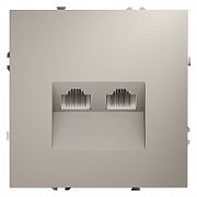 Розетка компьютерная встраиваемая VOLTUM S70 двойная RJ45+RJ45 кат.6, (кашемир)