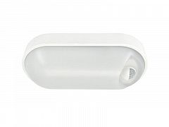 Светильник светодиодный WP 15 C 12W OP 840 W10L22 WH MDM 220х106х60мм 12Вт 4000К IP54 ЖКХ овал. пылевлагозащ. с датчиком движ. бел. Русский Свет 15071524500