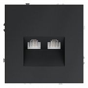 Розетка компьютерная 2-м СП S70 RJ45 + RJ45 кат.6 механизм графит Voltum VLS060207