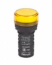 Лампа коммутационная ADDS ЛК-22 d22 220В AC IP55 LED желт. DEKraft 25159DEK