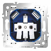 Механизм розетки с заземлением и защитными шторками 16А, с USB A+A, S70