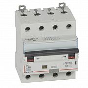 Выключатель автоматический дифференциальный 4P 10А (С) 30MA-AC DX3 Legrand 411185