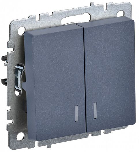 Выключатель 2-кл.  BRITE 10А с инд. маренго IEK BR-V20-1-10-K35
