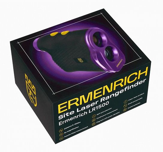 Дальномер лазерный строительный LR1500 фиолет. Ermenrich 84085