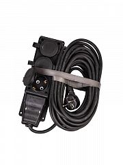 Удлинитель на каучуковой колодке 3х10м 16А IP44 250В 4кВт каучук КГ 3х2.5 черн. УХз16 Россия КОСМОС YKsm10m-3g(16A)KG-B