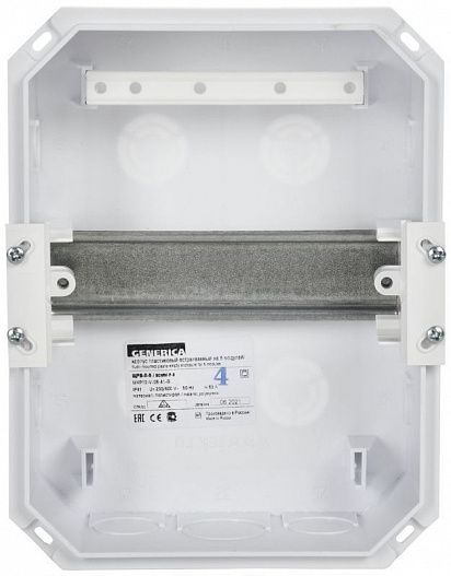 Бокс ЩРВ-П-6 мод. встраив. пластик IP41 GENERICA MKP12-V-06-41-G