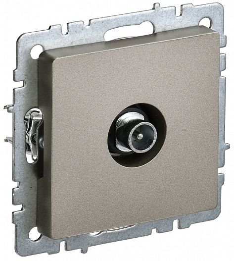 Розетка телевизионная проходная TV  Brite  шампань IEK BR-A10-P-K37