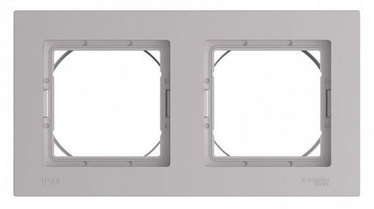 Рамка 2-м AtlasDesign Aqua IP44 алюм. SE ATN440302