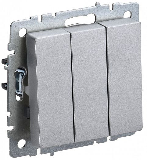 Выключатель 3-кл.  BRITE 10А алюм. IEK BR-V30-0-10-K47