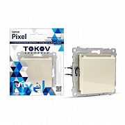 Розетка 1-м СП Pixel 16А IP20 с заземл. защ. шторки с крышкой механизм беж. TOKOV ELECTRIC TKE-PX-R1ZSW1-C02