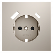 Накладка для розетки с заземлением и защитными шторками, с USB A+C, S70 (кашемир)