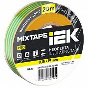Изолента 0.15х19мм (рул.20м) желт./зел. IEK EX-IZ10-C15-19-20-K52