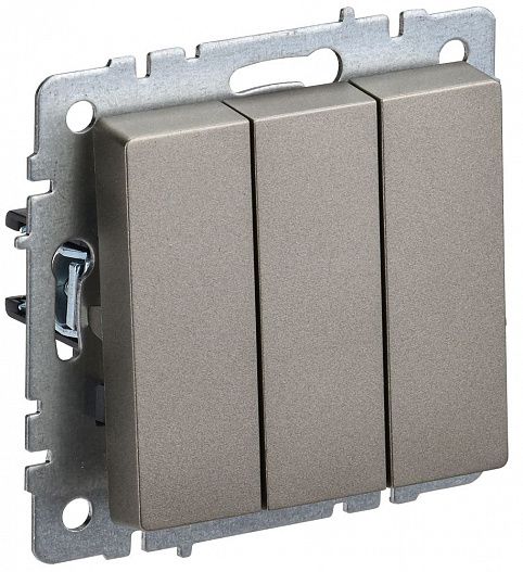 Выключатель 3-кл.  BRITE 10А шампань IEK BR-V30-0-10-K37