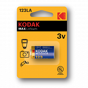 Элемент питания литиевый CR123 3В MAX Lithium (блист. 1шт) KODAK Б0005146