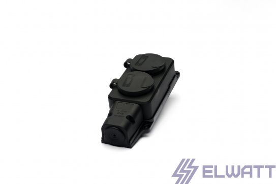 Колодка удлинителя 2-я  каучук 16а IP44 Elwatt