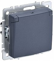 Розетка BRITE  16А IP20 с заземл. защ. шторки с крышкой маренго IEK BR-R16-16-K35