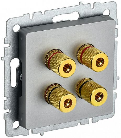 Аудиорозетка 4-м BRITE   сталь IEK BR-S40-K46