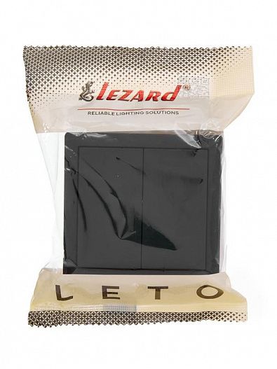 Выключатель 2-кл. ОП LETO черн. бархат LEZARD 752-4200-101