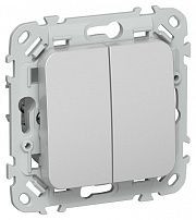 Выключатель 2-кл. СП FLITE ВС12-1-0-ФлА 10А механизм алюм. IEK FI-V20-0-10-1-K47