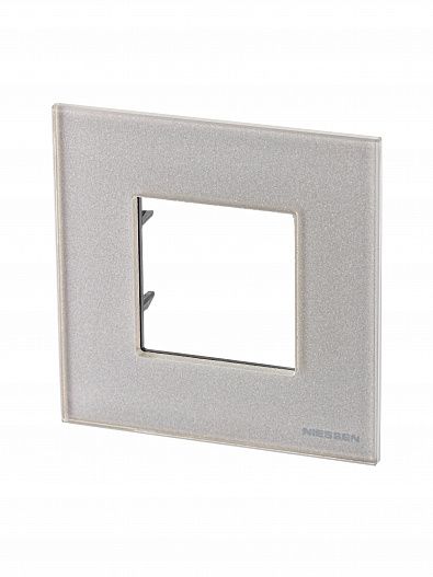 Рамка 1-м 2мод. Zenit стекло жемчуж. ABB 2CLA227100N3501