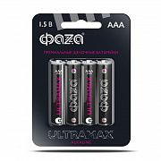 Элемент питания алкалиновый AAA/LR03 1.5В ULTRAMAX LR03UM-B4 BL-4 (уп.4шт) ФАZА 5043084