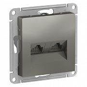 SE AtlasDesign Сталь Розетка двойная компьютерная RJ45+RJ45, кат.5E, механизм
