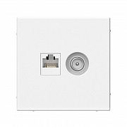 Розетка компьютерная + телевизионная 2-м СП ArtGallery RJ45 кат.5E + TV механизм лотос SE GAL001389