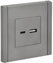 IEK FORTE&PIANO Сталь Розетка USB A+C 3,1А FP550