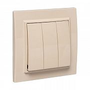 Выключатель 3-кл. СП Минск 10А IP20 беж. EKF ERV10-024-20