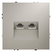 Розетка компьютерная 2-м СП S70 RJ45 + RJ45 кат.6 механизм кашемир Voltum VLS060203