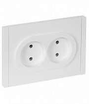 Розетка 2-м СП FORTE&PIANO FP226 10А без заземл. без защ. шторок безвинт. крепл. бел. IEK FP-R20-10-1-K01