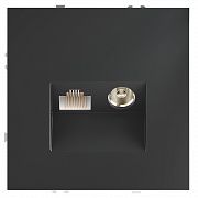 Розетка телевизионная встраиваемая VOLTUM S70 TV+RJ45 кат. 6, (графит)