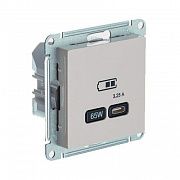 SE AtlasDesign Песочный Розетка USB тип-C 65Вт высокоскор.заряд. QC,PD, механизм ATN001227