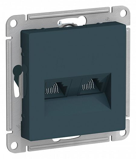 SE AtlasDesign Изумруд Розетка двойная компьютерная RJ45+RJ45, кат.5E, механизм