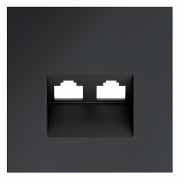 Накладка для розетки компьютерной двойной RJ45+RJ45 кат.6, S70 (графит)