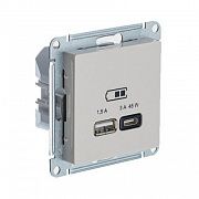 SE AtlasDesign Песочный Розетка USB A + тип-C 45Вт высокоскор.заряд. QC,PD, механизм ATN001229