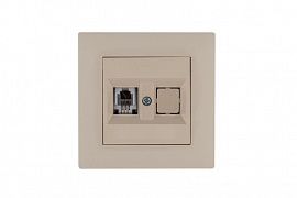 Розетка компьютерная CAT 5+гнездо Karea RIZZ крем Makel 88010035
