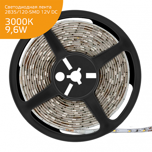Gauss Лента LED Elementary 2835/120-SMD 9.6W 12V DC теплый белый IP20 (ZIP bag 5m)