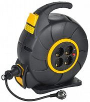 Удлинитель на катушке TWIST 4х20м с заземл. автосмотка 16А IP20 ПВС 3х1.5 IEK TW-KP27-16-04-20