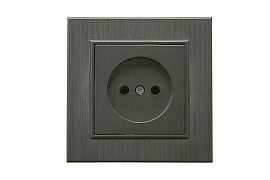 Розетка 1-м Karea LINE STAR без заземл. дым. металлик Makel 86050022