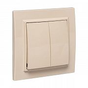 Выключатель 2-кл. СП Минск 10А IP20 беж. EKF ERV10-023-20