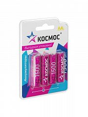 Аккумулятор AA/R6 1500мА.ч NI-MN BP-4 (блист.4шт) КОСМОС KOCR6NIMH1500mAh4BL