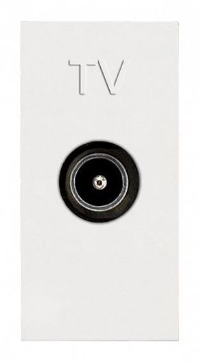Розетка телевизионная TV 1мод. Zenit прост. механизм бел. ABB 2CLA215070N1101