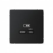 Systeme Electric ArtGallery Карбон USB Розетка тип-С 65Вт высокоскор.заряд. QC, PD, механизм
