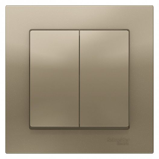 SE AtlasDesign Шампань Выключатель 2-клавишный сх.5, 10АХ, в сборе