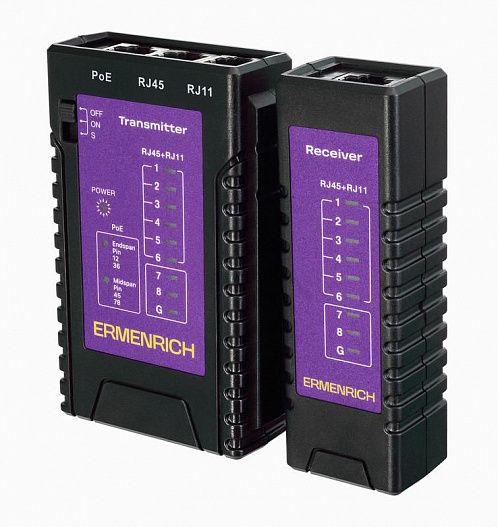 Тестер кабельный NetGeeks NP10 фиолет. Ermenrich 85300